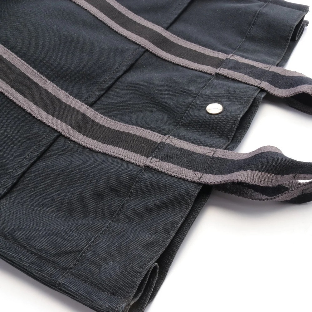 Hermes Fool Toe MM Tote Black Canvass with Silver Hardware. - Picture 9 of 9